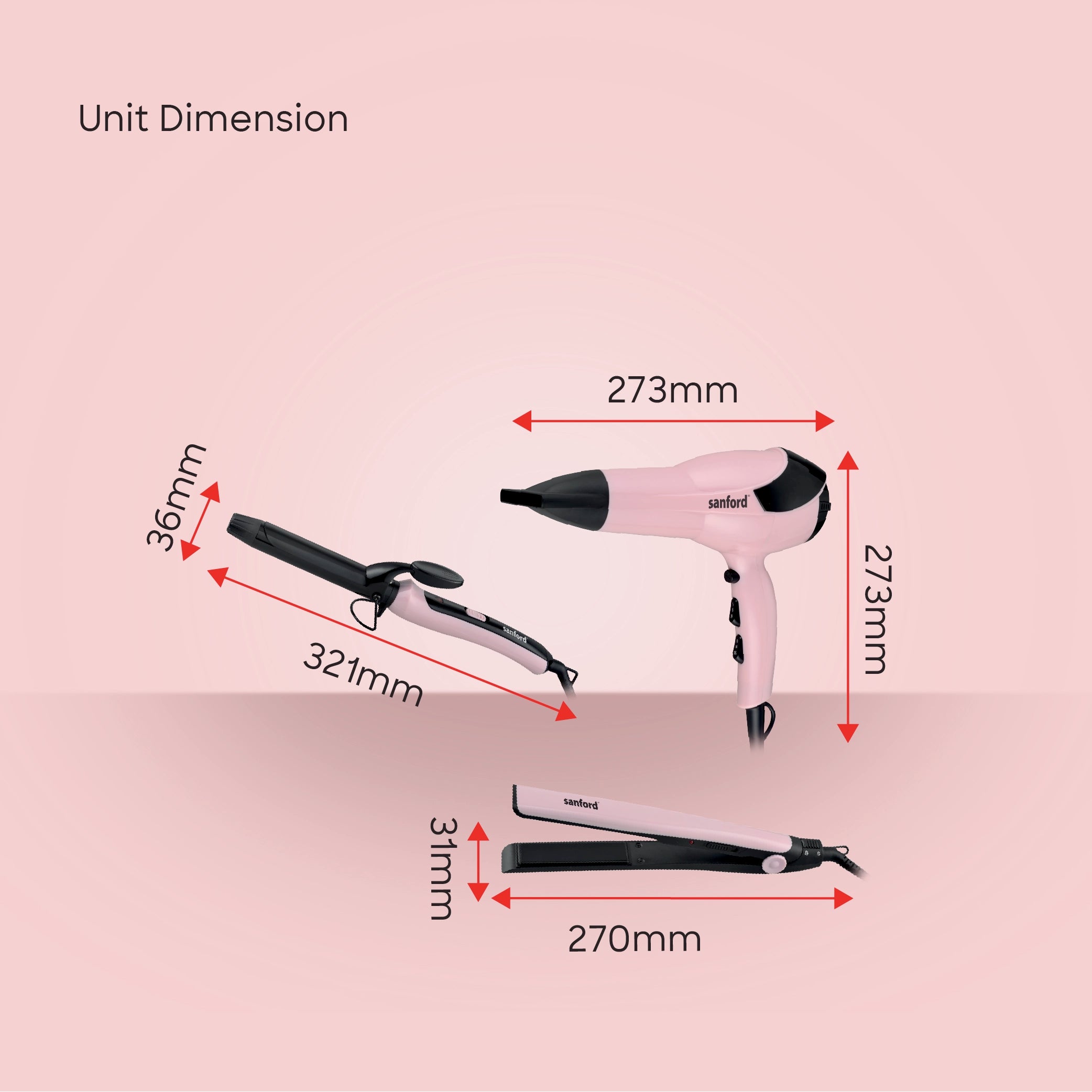hair care combo 4 in 1 dryer curler straightener sanford 6