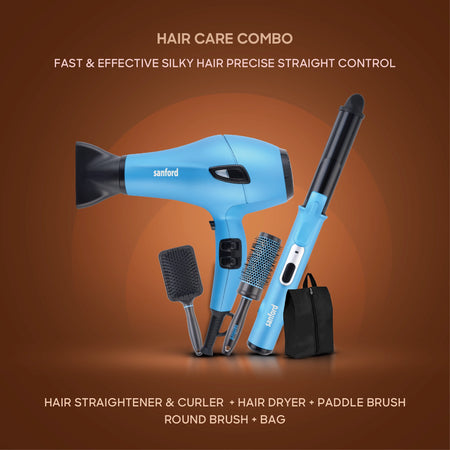 hair care combo 5 in 1 dryer curler straightener brush sanford 5