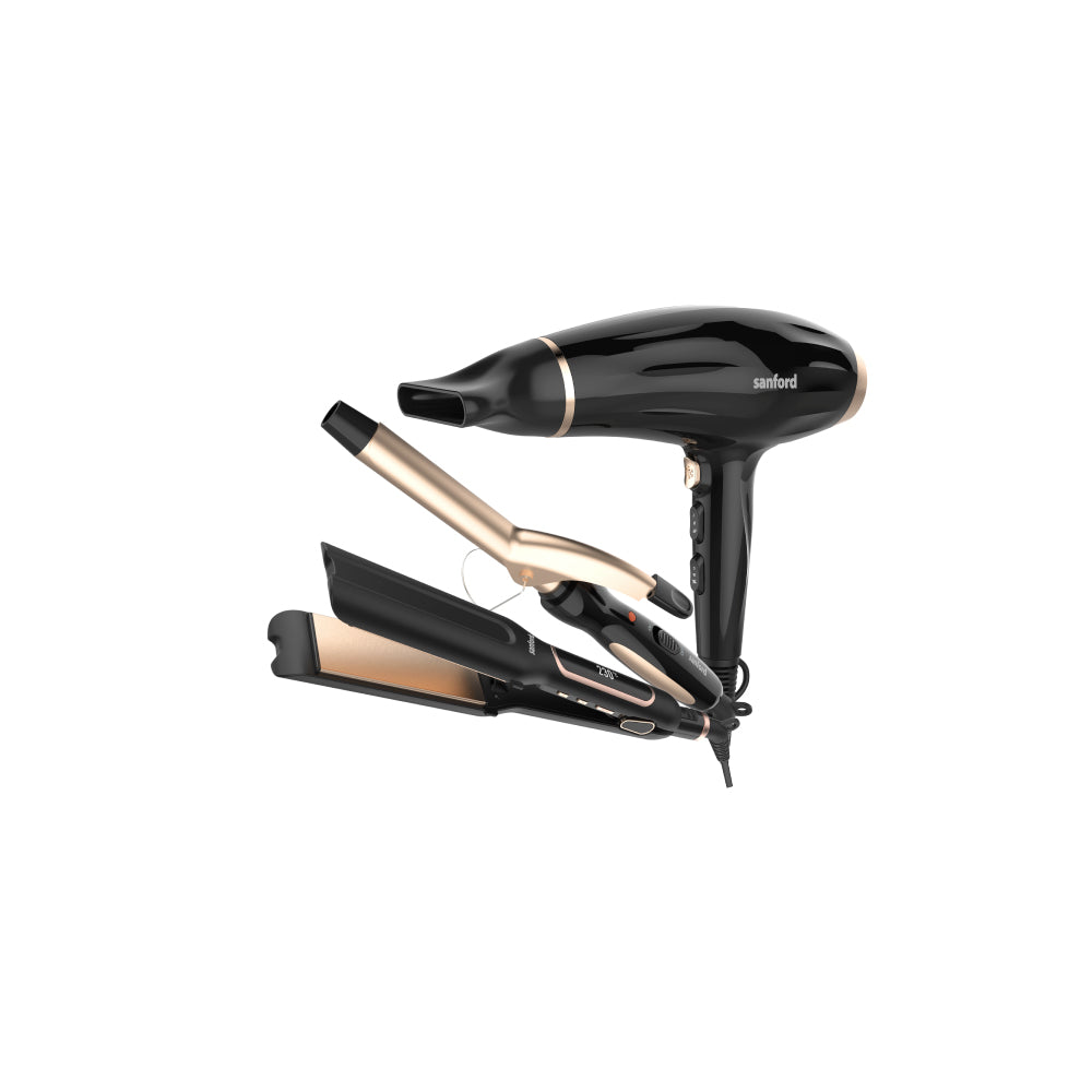 Sanford Hair Care Combo Hair Straightener, Hair Curler And Hair Dryer | SF9681PCC - buysanford