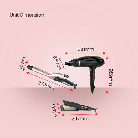 hair care combo 4 in 1 dryer curler straightener styling kit sanford 6