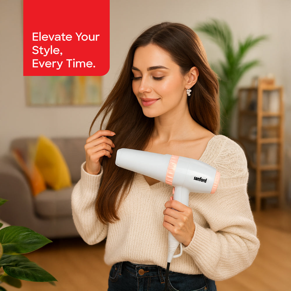 Sanford 2000W Hair Dryer | Dual Modes | 3 Heat & 2 Speed Settings | Cool Shot | Removable Filter - buysanford
