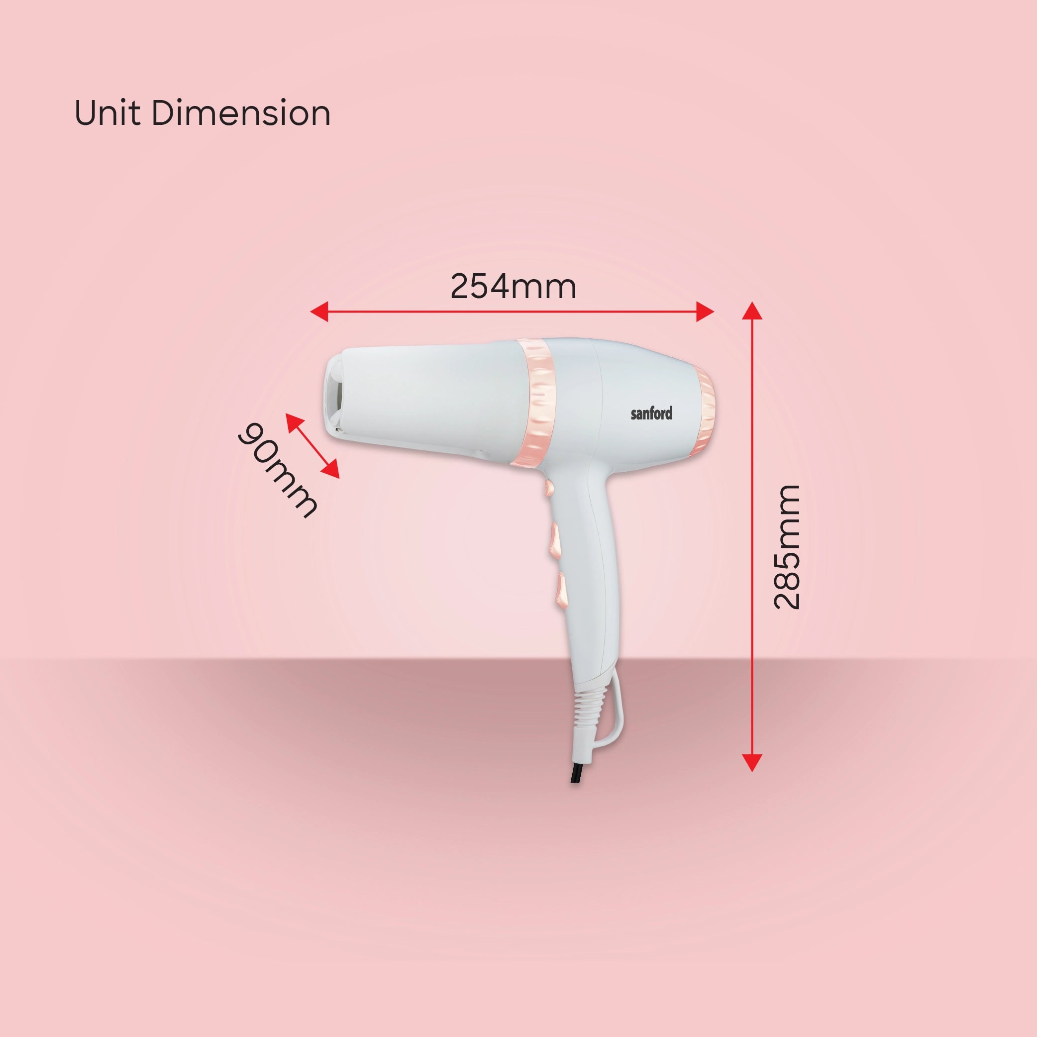 hair dryer 2000W dual drying modes cool shot sanford 6