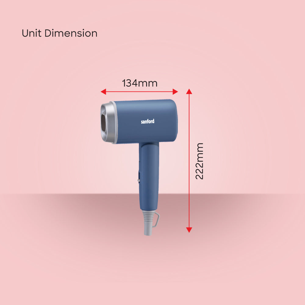 Sanford Compact 1200W Hair Dryer | Foldable Handle | 2 Speed & 2 Heat Settings - buysanford