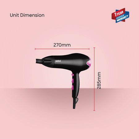 hair dryer 2000W 2 heat settings cool shot sanford 6