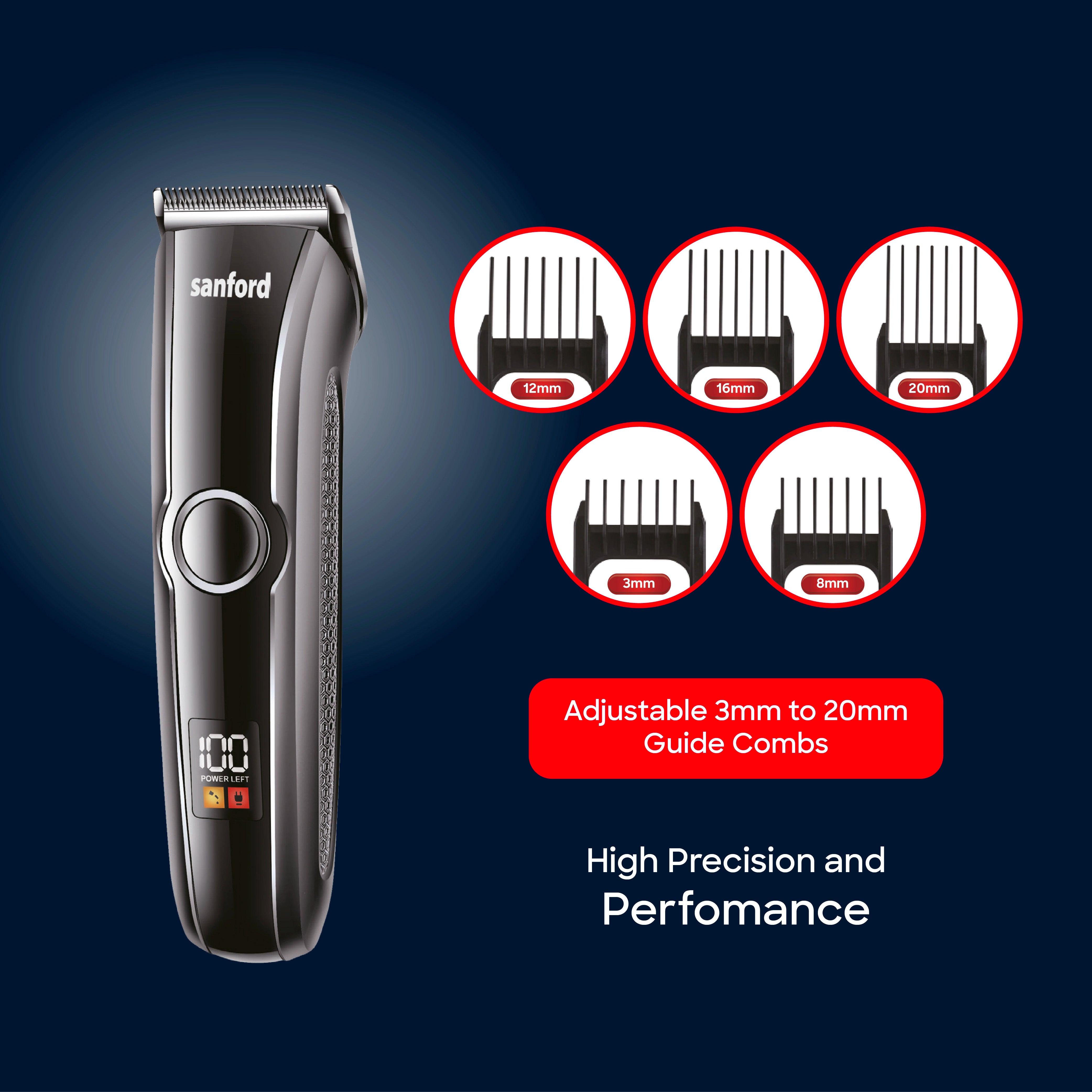 hair trimmer u blade led display type c charging sanford 5