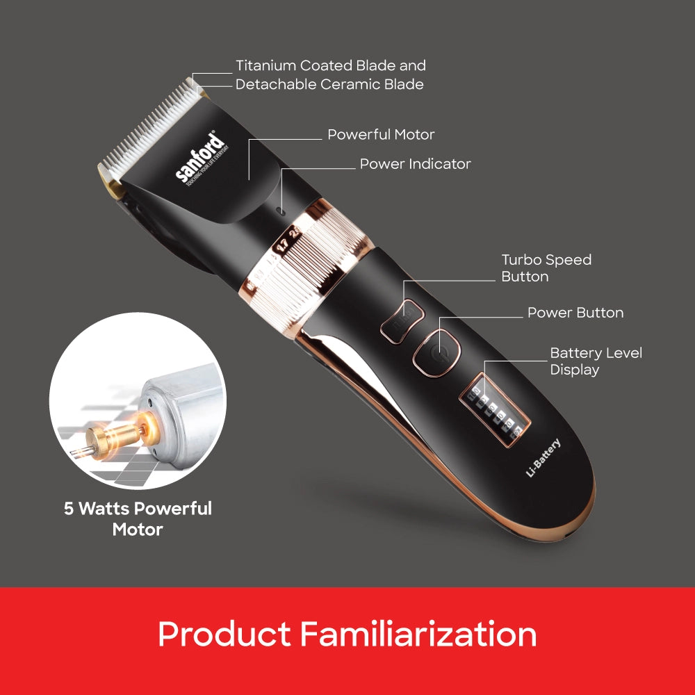 hair trimmer 5 hour runtime turbo function sanford 5