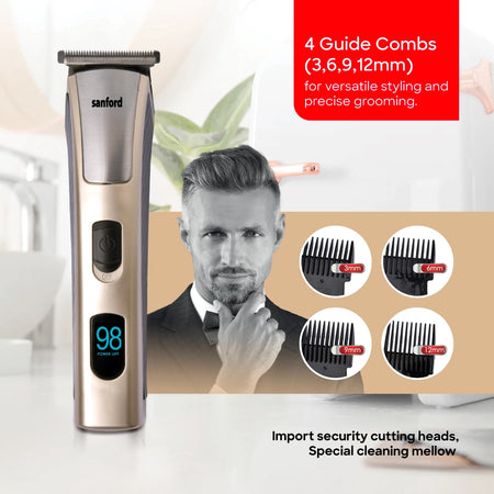 hair trimmer LED display 2 hour runtime sanford 4