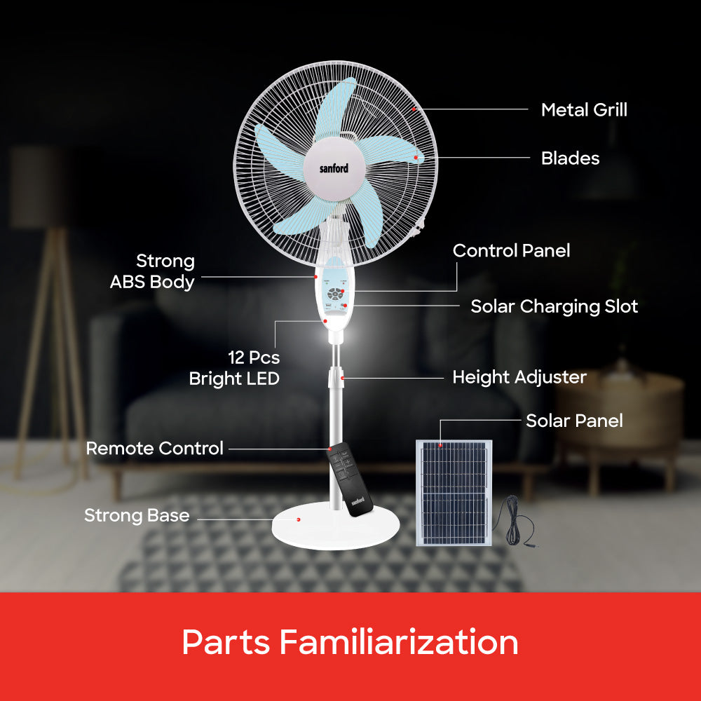 SANFORD RECHARGEABLE STAND FAN 18