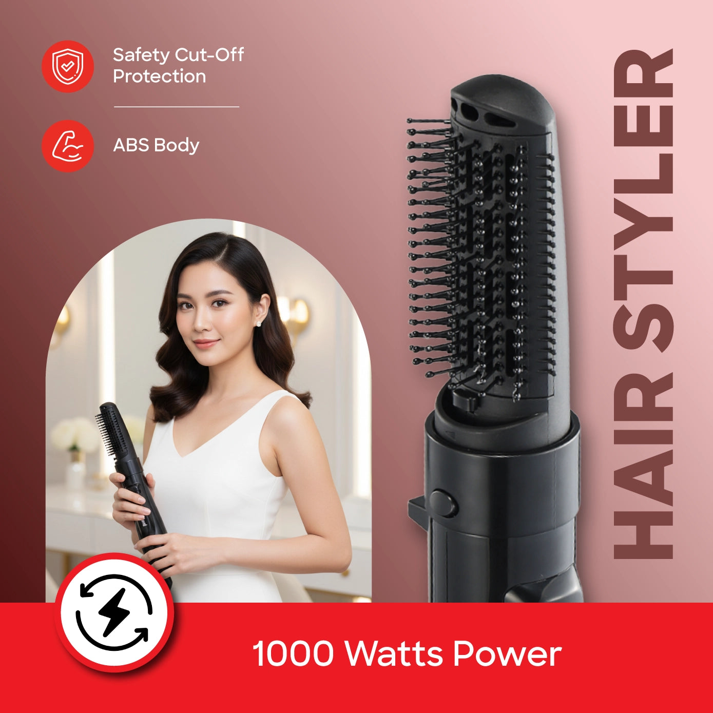 hair styler with dryer detachable comb 1000W sanford 4