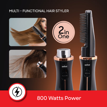 Sanford Hair Straightener & Smoother | Dual Styling Tool | 3 Heat Settings | Detachable Comb | 800W | Overheat Protection - buysanford