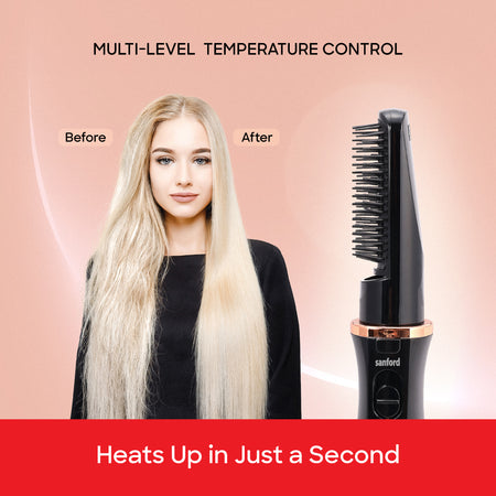 Sanford Hair Straightener & Smoother | Dual Styling Tool | 3 Heat Settings | Detachable Comb | 800W | Overheat Protection - buysanford
