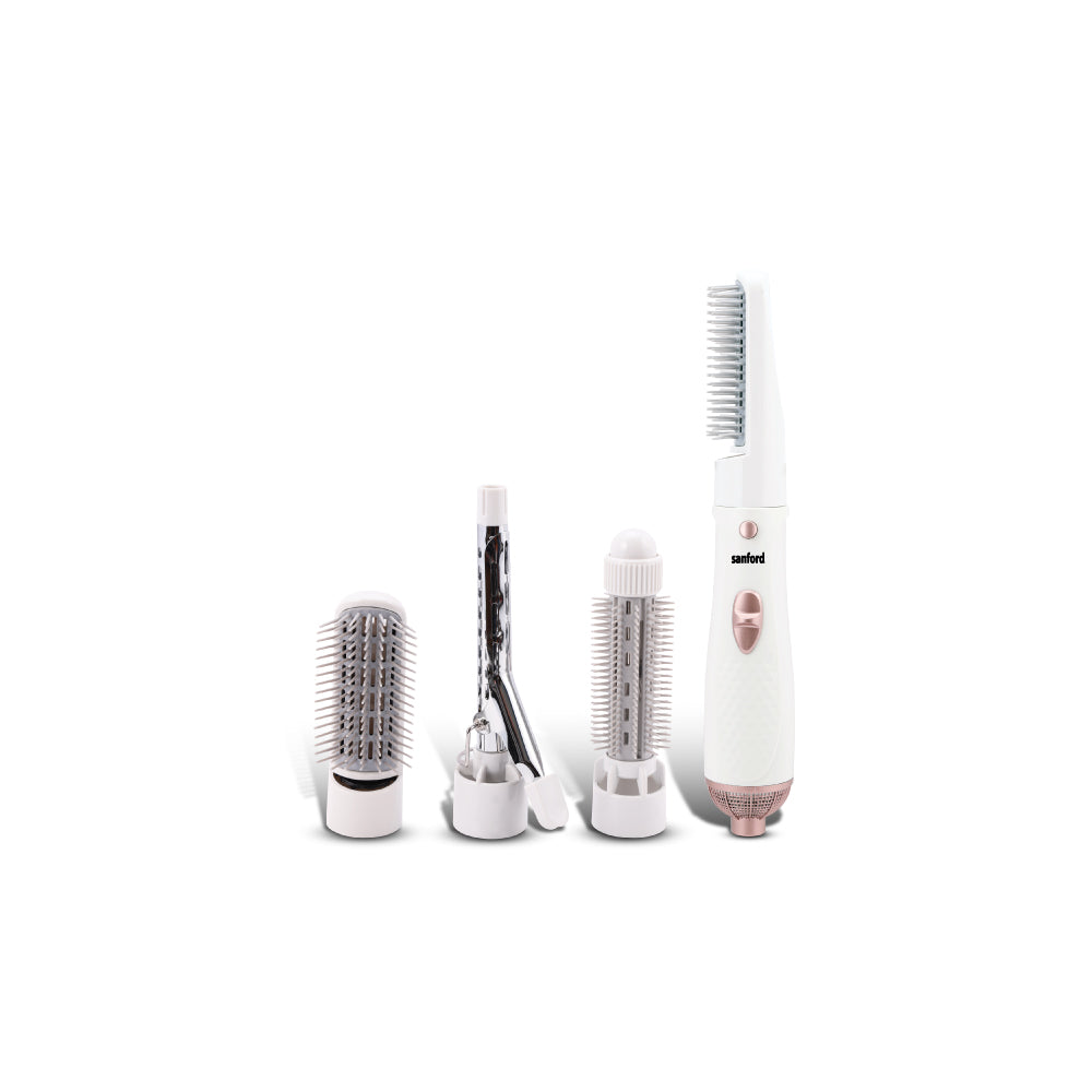 Sanford 3-in-1 Hair Styling Tool | Vent Brush, Curling Wand & Hot Air Styler | 800W Multi-Attachment Hair Styler for All Hair Types - buysanford