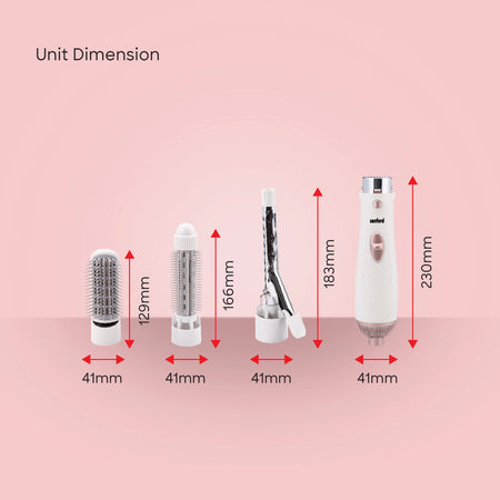 4 in 1 hair styler curling wand brush 800W sanford 6
