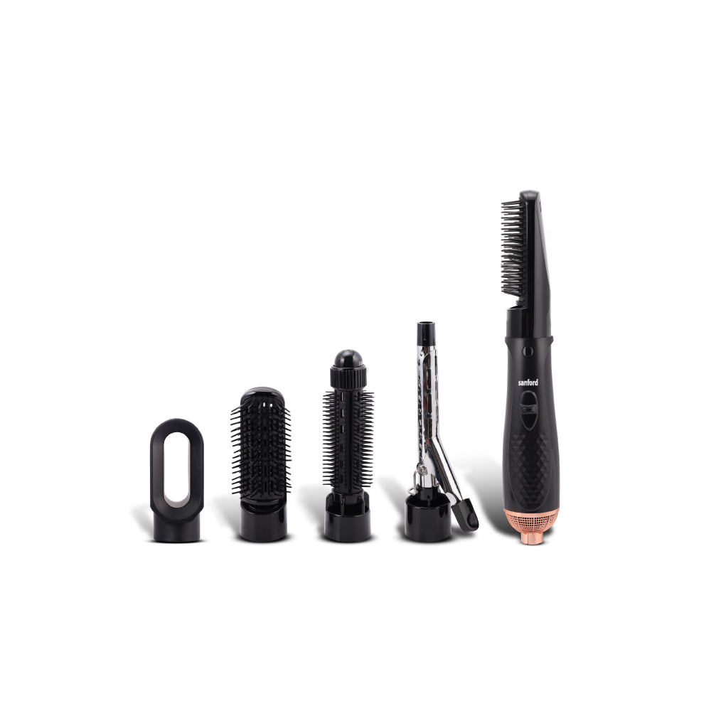 Sanford 4-in-1 Hair Styling Tool | 800W Multi-Attachment Styler with Curling Wand, Hot Air Brush, Vent Brush & Nozzle | Adjustable Heat & Swivel Cord - buysanford