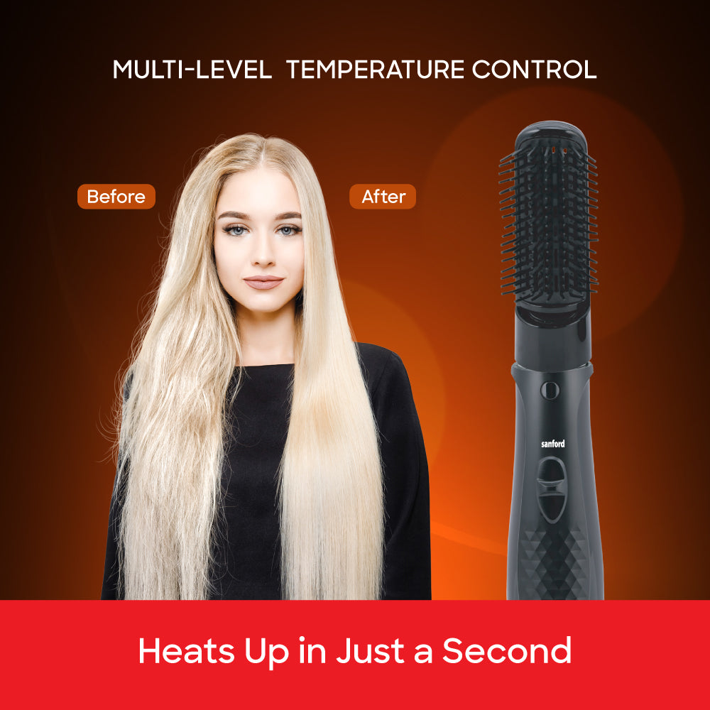 Sanford 4-in-1 Hair Styling Tool | 800W Multi-Attachment Styler with Curling Wand, Hot Air Brush, Vent Brush & Nozzle | Adjustable Heat & Swivel Cord - buysanford