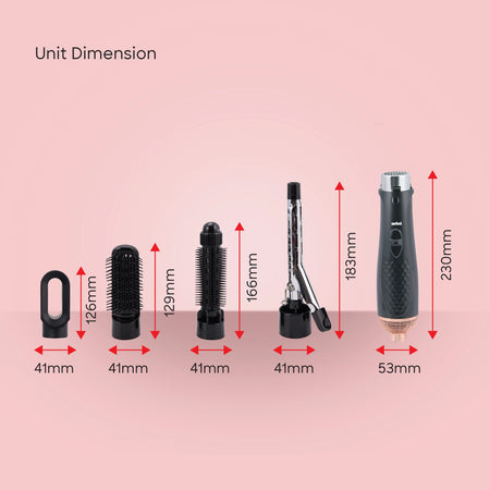 5 in 1 hair styler curling wand brush 800W sanford 6