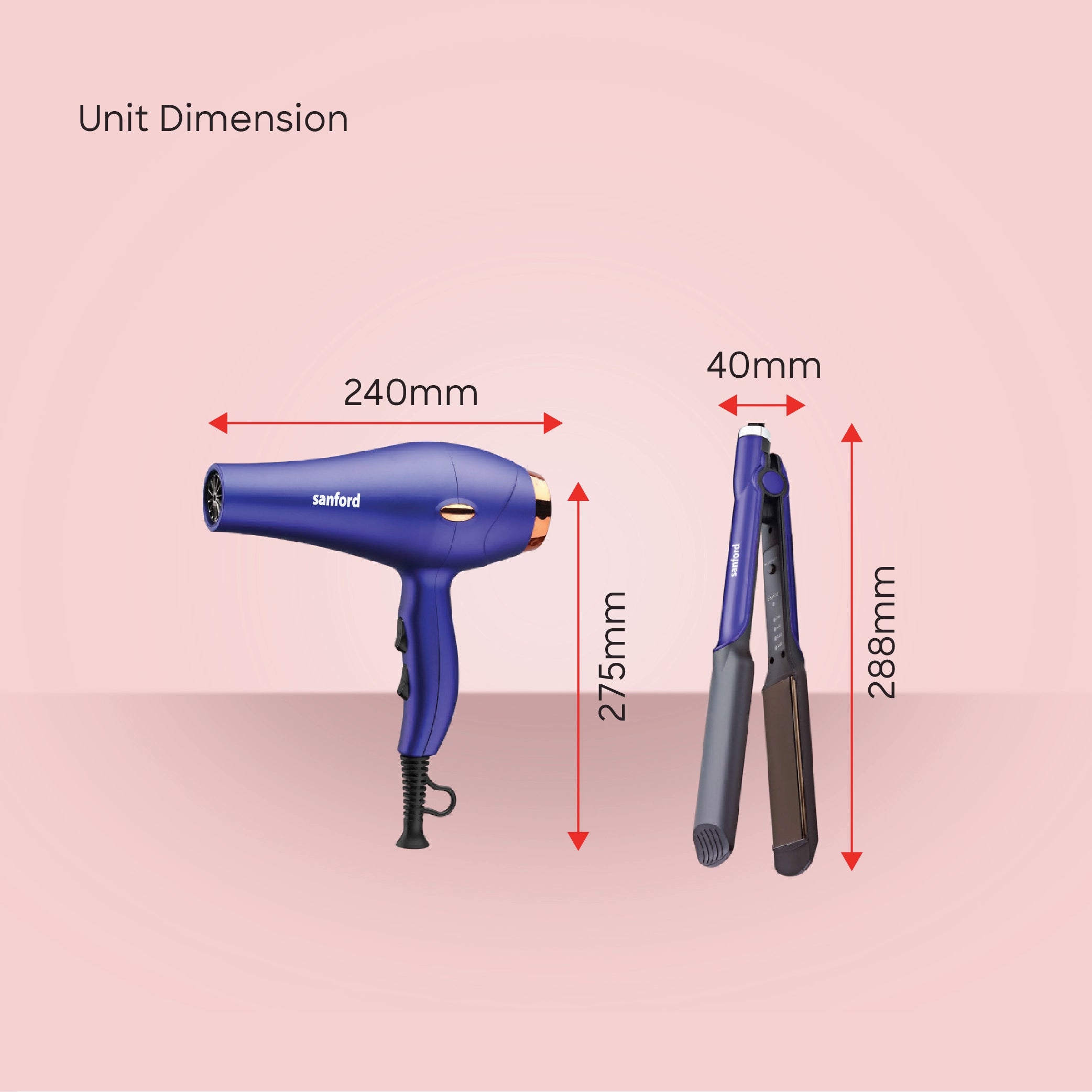 2 in 1 hair care combo straightener & dryer sanford 6