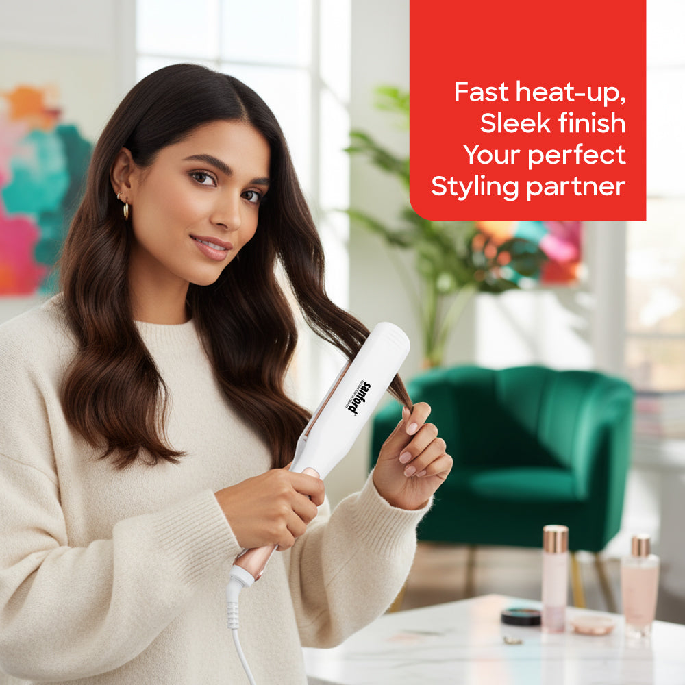 Sanford Ceramic Coated 2 IN 1 Hair Straightener And Crimping | SF993HST - buysanford