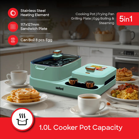 multifunction cooking appliance 1300W sandwich maker 8 egg boiler sanford 3