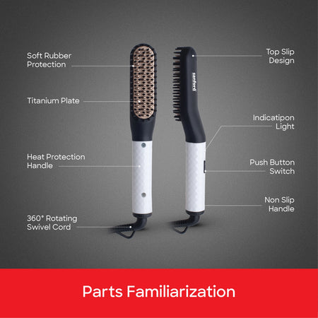 beard straightener hair styler titanium plates 25W sanford 5