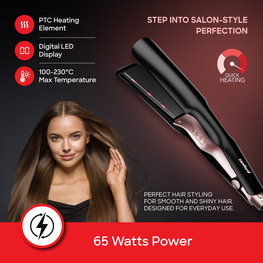 Sanford 65W Infrared Hair Straightener with Digital Display | SF999HST - buysanford