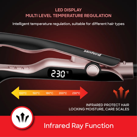 Sanford Hair Straightener With Infrared Technology Digital Display and 65W Power - SF999HST - buysanford