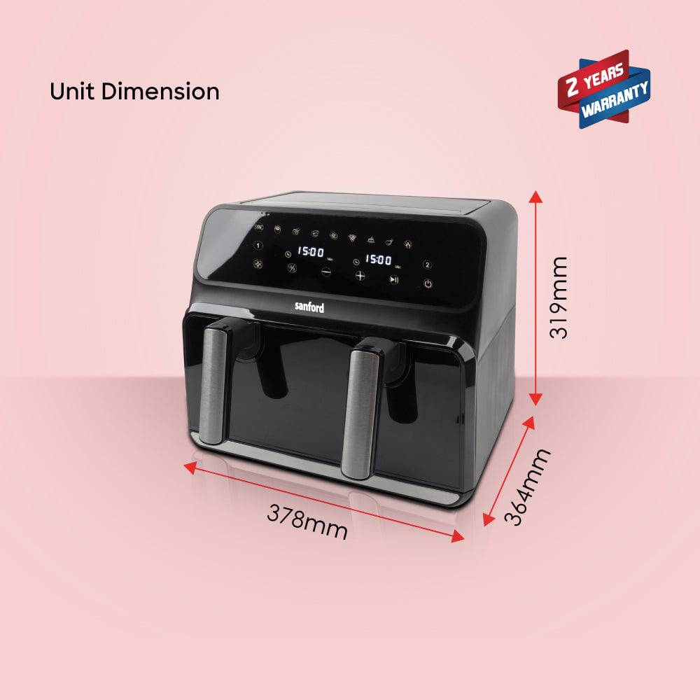 Sanford  9L Dual-Zone Digital Air Fryer | SF2459AF - SANFORD MIDDLE EAST DWC L.L.C