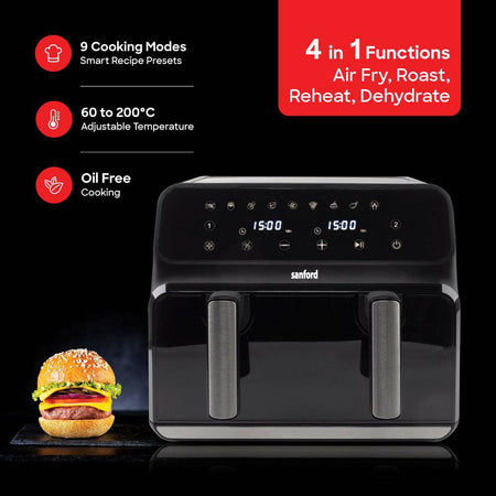 Sanford  9L Dual-Zone Digital Air Fryer | SF2459AF - SANFORD MIDDLE EAST DWC L.L.C