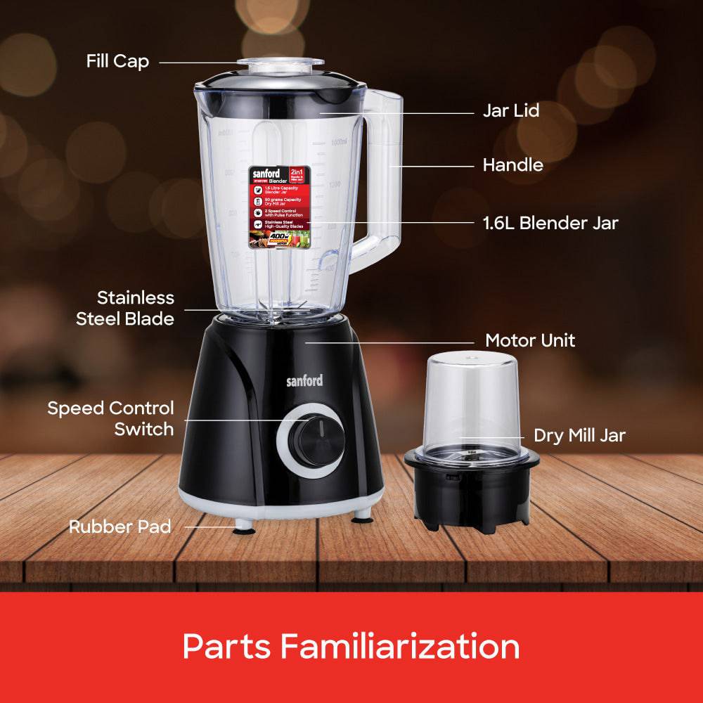 Sanford 2-in-1 Multifunctional Blender and Mill |SF6817BR - SANFORD MIDDLE EAST DWC L.L.C