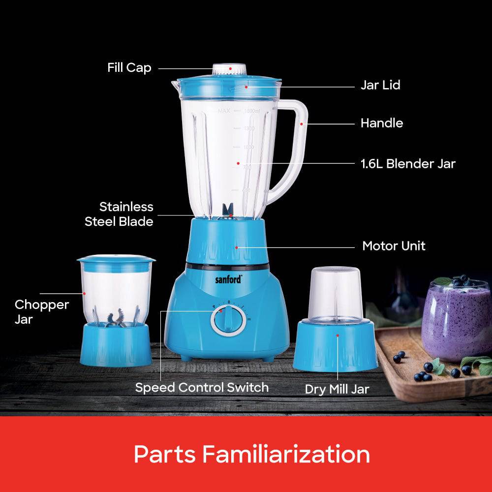 Sanford 3-in-1 Multifunctional Blender, Mincer and Mill |SF5525BR - SANFORD MIDDLE EAST DWC L.L.C
