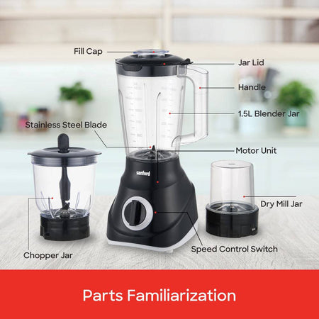 Sanford 3-in-1 Multifunctional Blender, Mincer and Mill |SF6809BR - SANFORD MIDDLE EAST DWC L.L.C