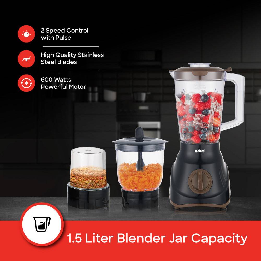 Sanford 3-in-1 Multifunctional Blender, Mincer and Mill |SF6809BR - SANFORD MIDDLE EAST DWC L.L.C