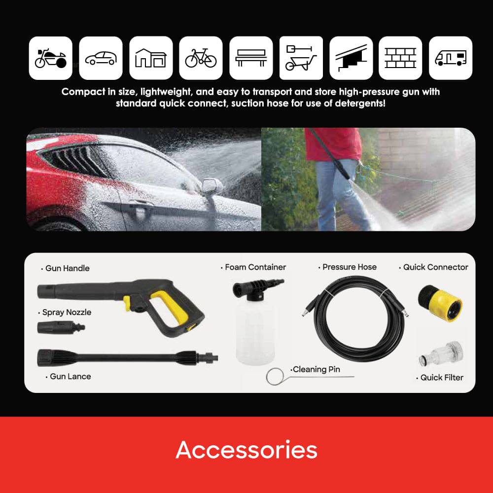 Sanford 1200 Watts 90 Bar Pressure Car Washer With PX5 Waterproof Grade | SF8503HPW - SANFORD MIDDLE EAST DWC L.L.C