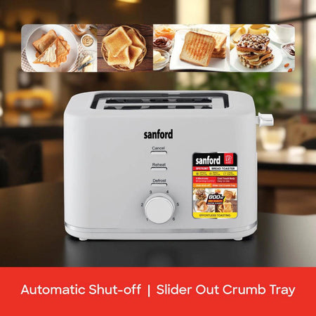Sanford 2-Slice Toaster with 6 Browning Levels, Defrost & Cool Touch Body - buysanford
