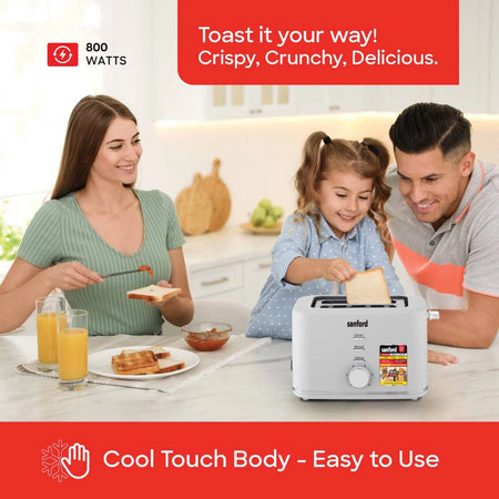 Sanford 2-Slice Toaster with 6 Browning Levels, Defrost & Cool Touch Body - buysanford