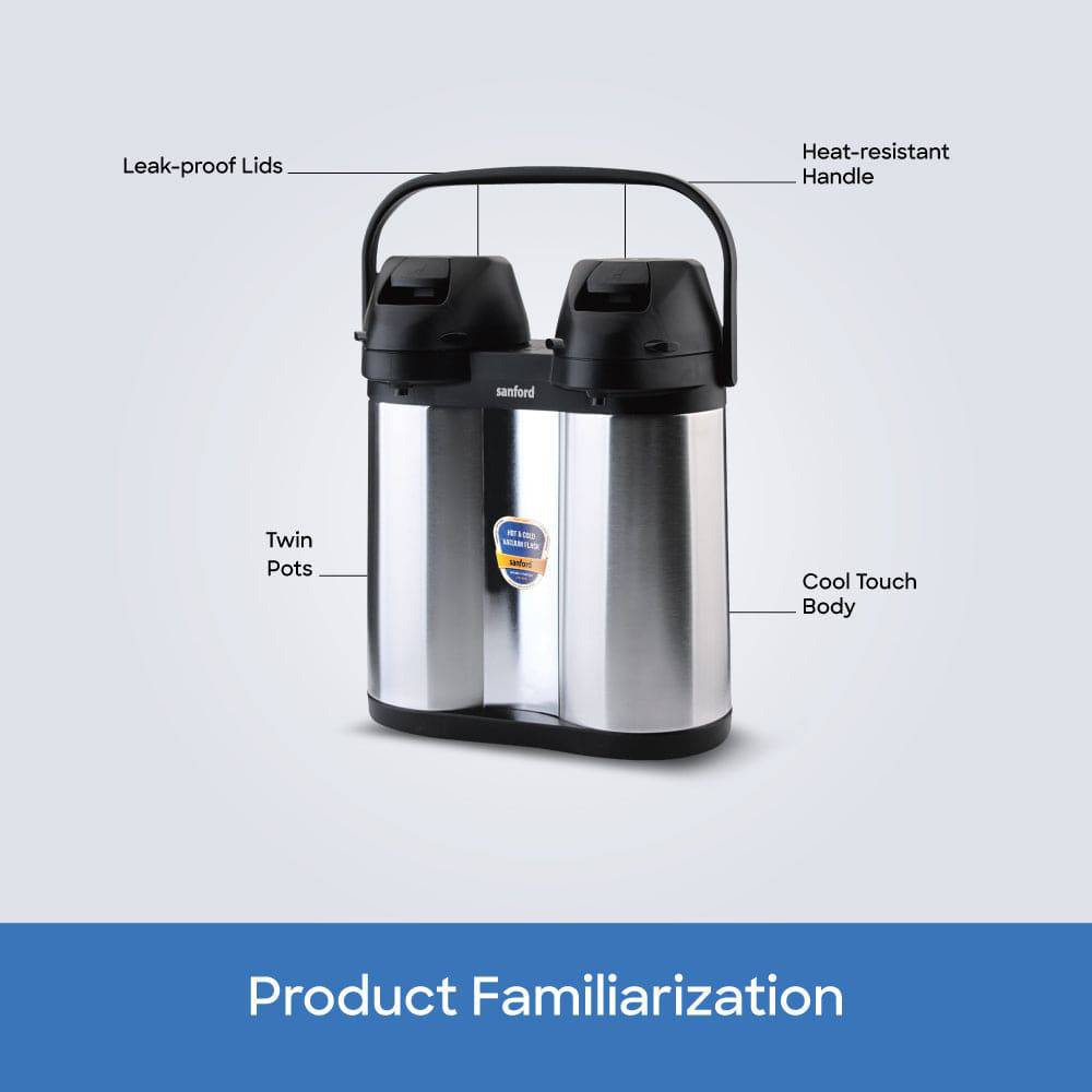 Sanford 3.8-Liter Stainless Steel Airpot  Beverage Flask | SF1642AVF - SANFORD MIDDLE EAST DWC L.L.C