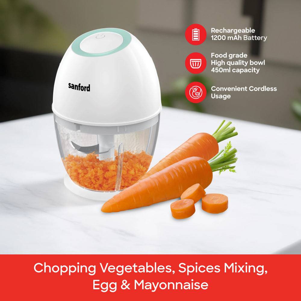 Sanford  Multi-Functional Rechargeable Food Chopper 450 ml | SF6814FP - SANFORD MIDDLE EAST DWC L.L.C