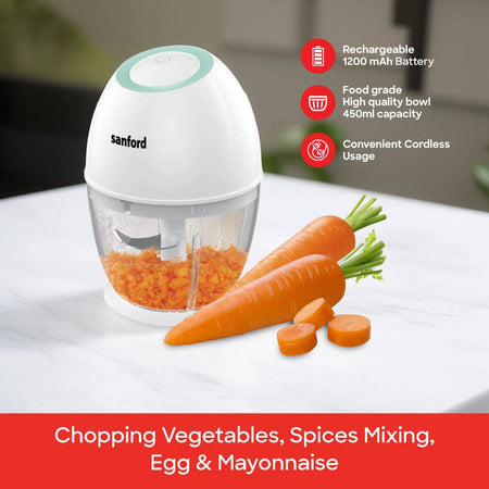 Sanford  Multi-Functional Rechargeable Food Chopper 450 ml | SF6814FP - SANFORD MIDDLE EAST DWC L.L.C