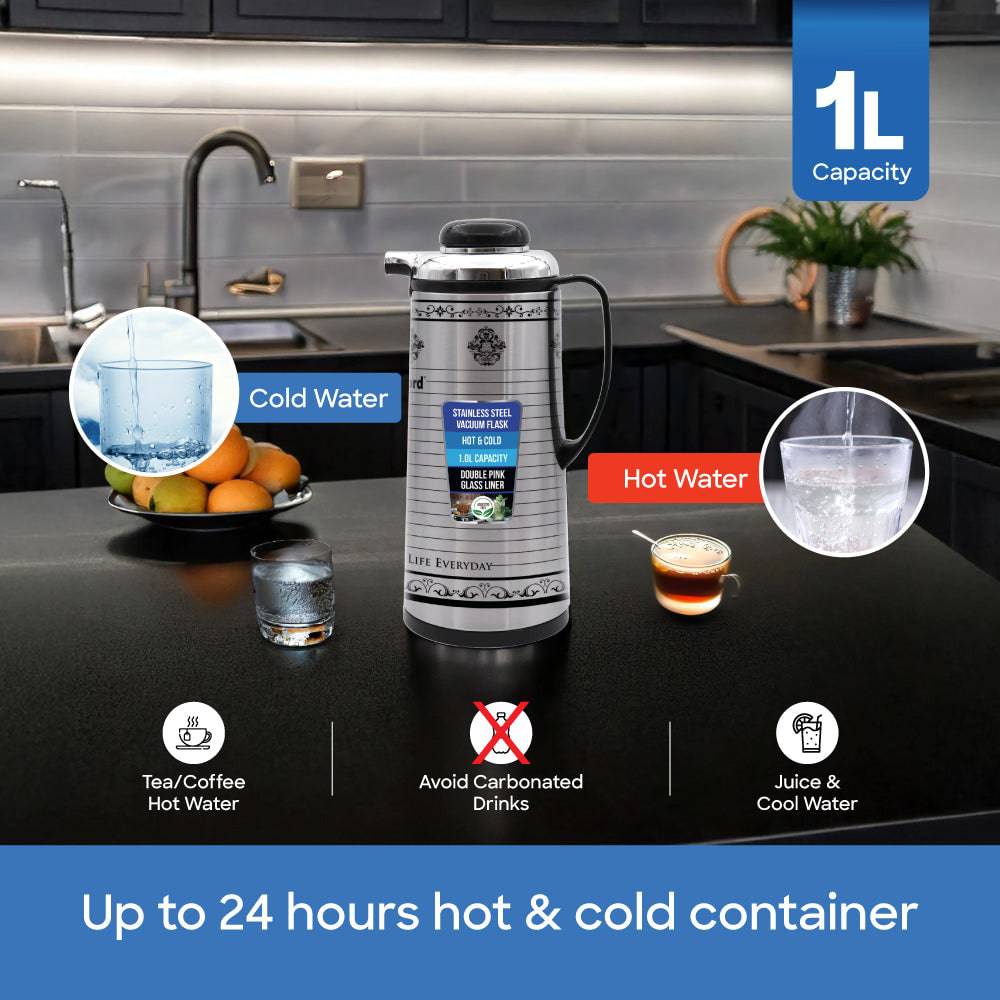 Sanford 1.0L Double Glass Liner Vacuum Flask | SF1686VF - SANFORD MIDDLE EAST DWC L.L.C