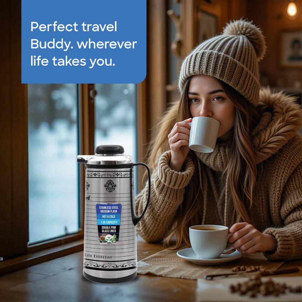 Sanford 1.0L Double Glass Liner Vacuum Flask | SF1686VF - SANFORD MIDDLE EAST DWC L.L.C