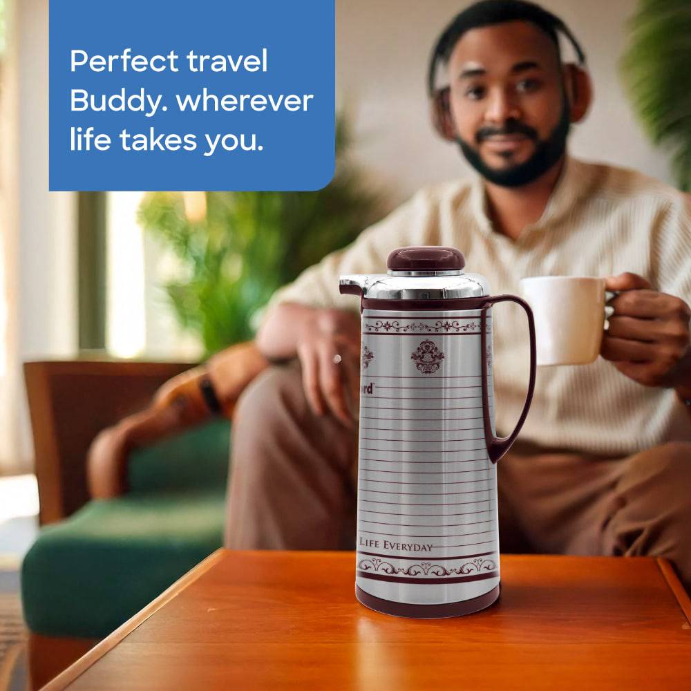 Sanford 1.3L vacuum flask showing compact size and double insulation