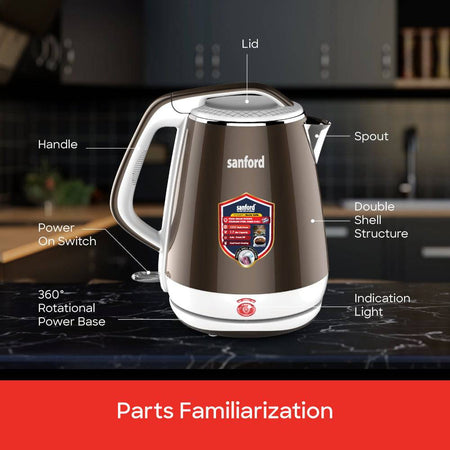 Sanford  1.7 L Double Layer Cordless Electric Kettle | SF3364EK - SANFORD MIDDLE EAST DWC L.L.C