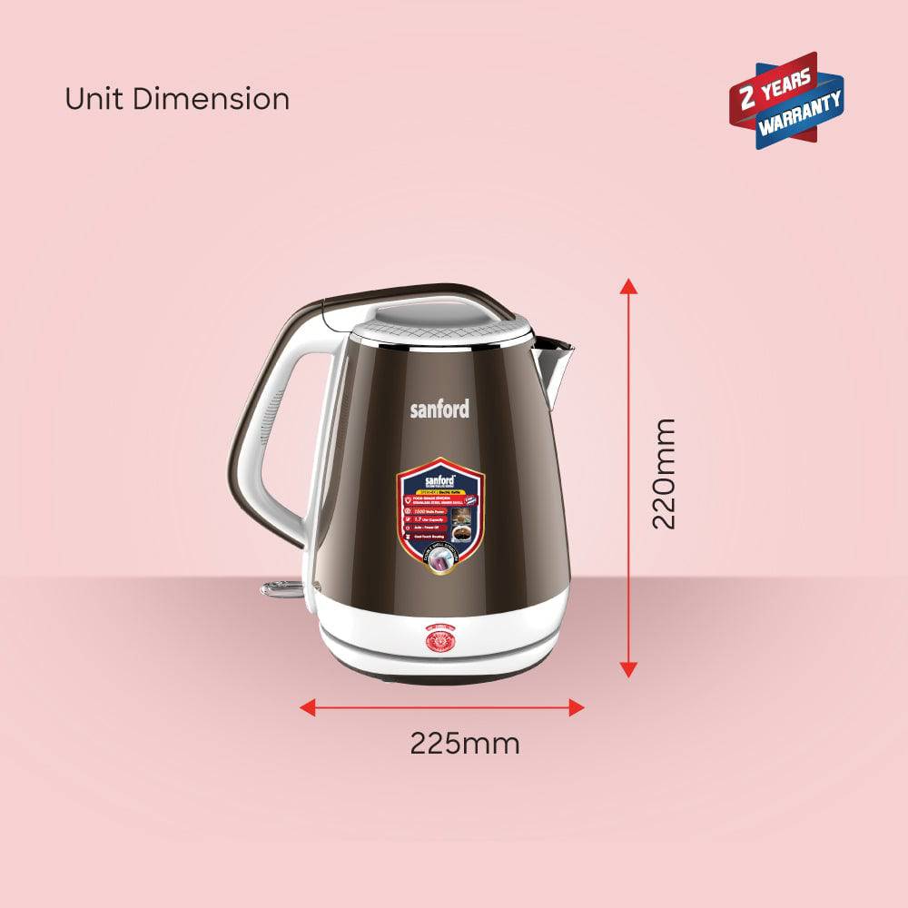 Sanford  1.7 L Double Layer Cordless Electric Kettle | SF3364EK - SANFORD MIDDLE EAST DWC L.L.C