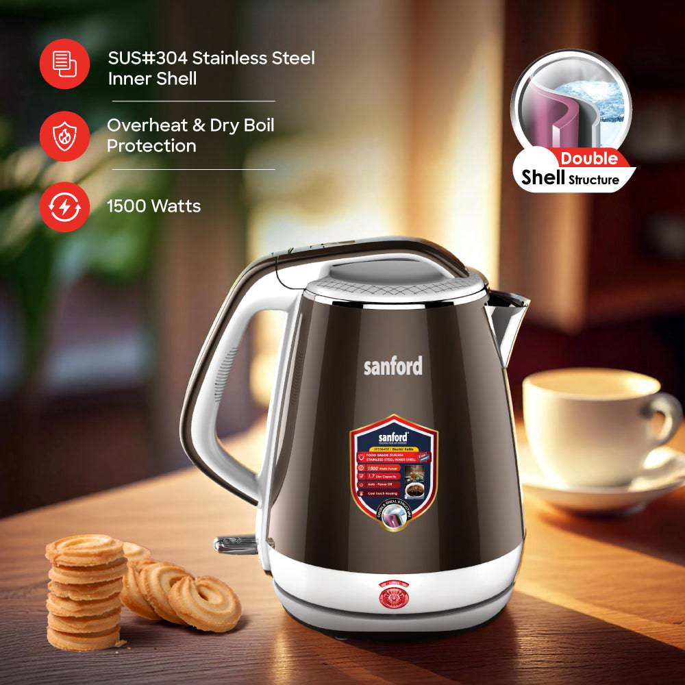 Sanford  1.7 L Double Layer Cordless Electric Kettle | SF3364EK - SANFORD MIDDLE EAST DWC L.L.C