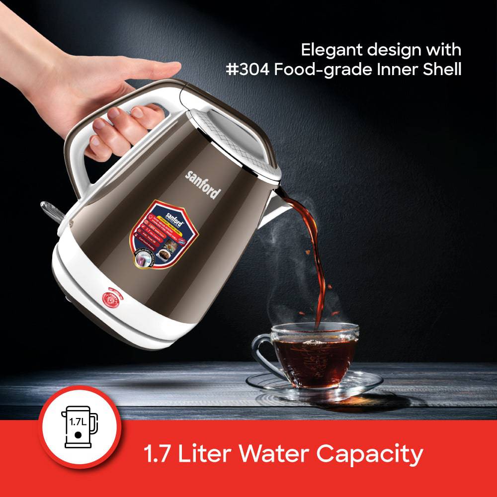 Sanford  1.7 L Double Layer Cordless Electric Kettle | SF3364EK - SANFORD MIDDLE EAST DWC L.L.C