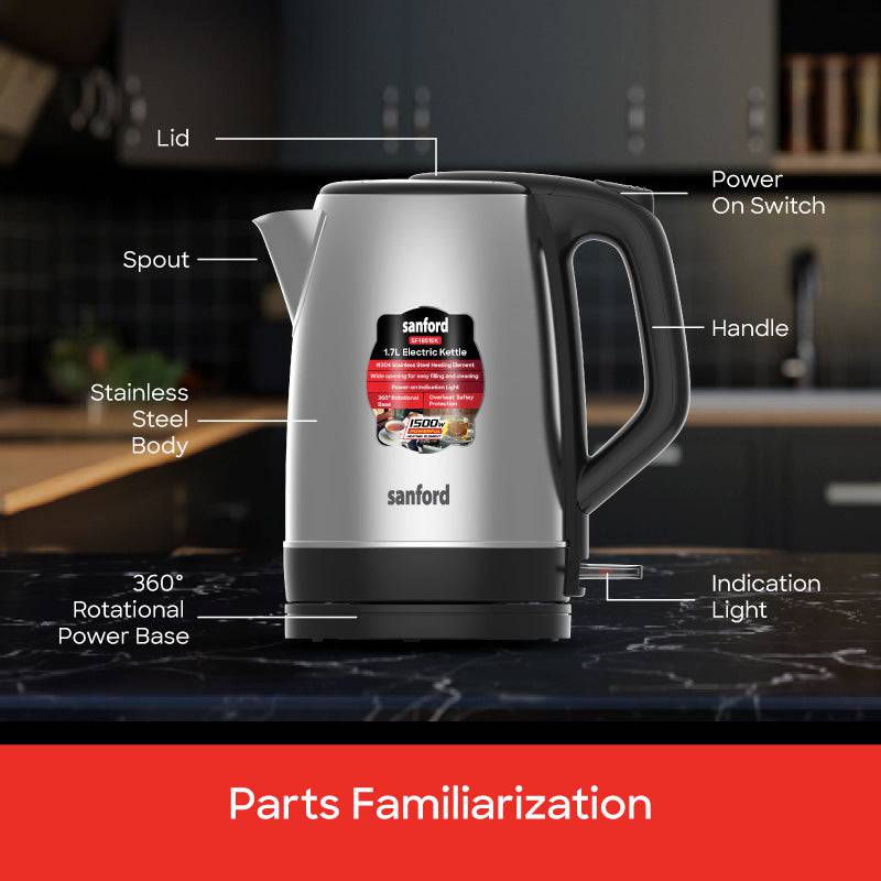 SF1851EK - 1.7L Electric kettle - SANFORD MIDDLE EAST DWC L.L.C