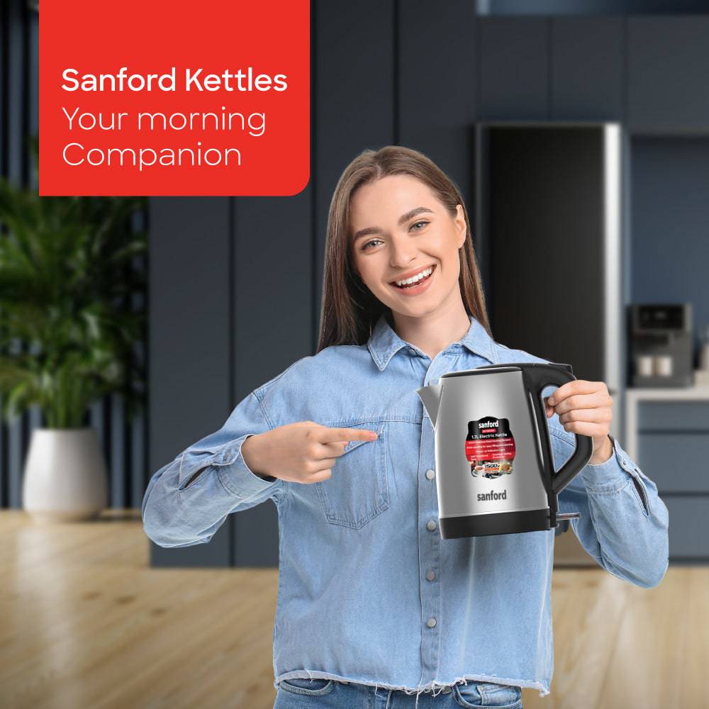 Sanford 1.7L Stainless Steel Cordless Electric Kettle | SF1851EK - SANFORD MIDDLE EAST DWC L.L.C