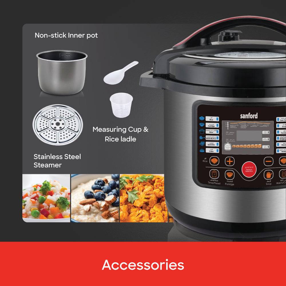 Sanford 9-liter pressure cooker 24-hour delay start and keep warm