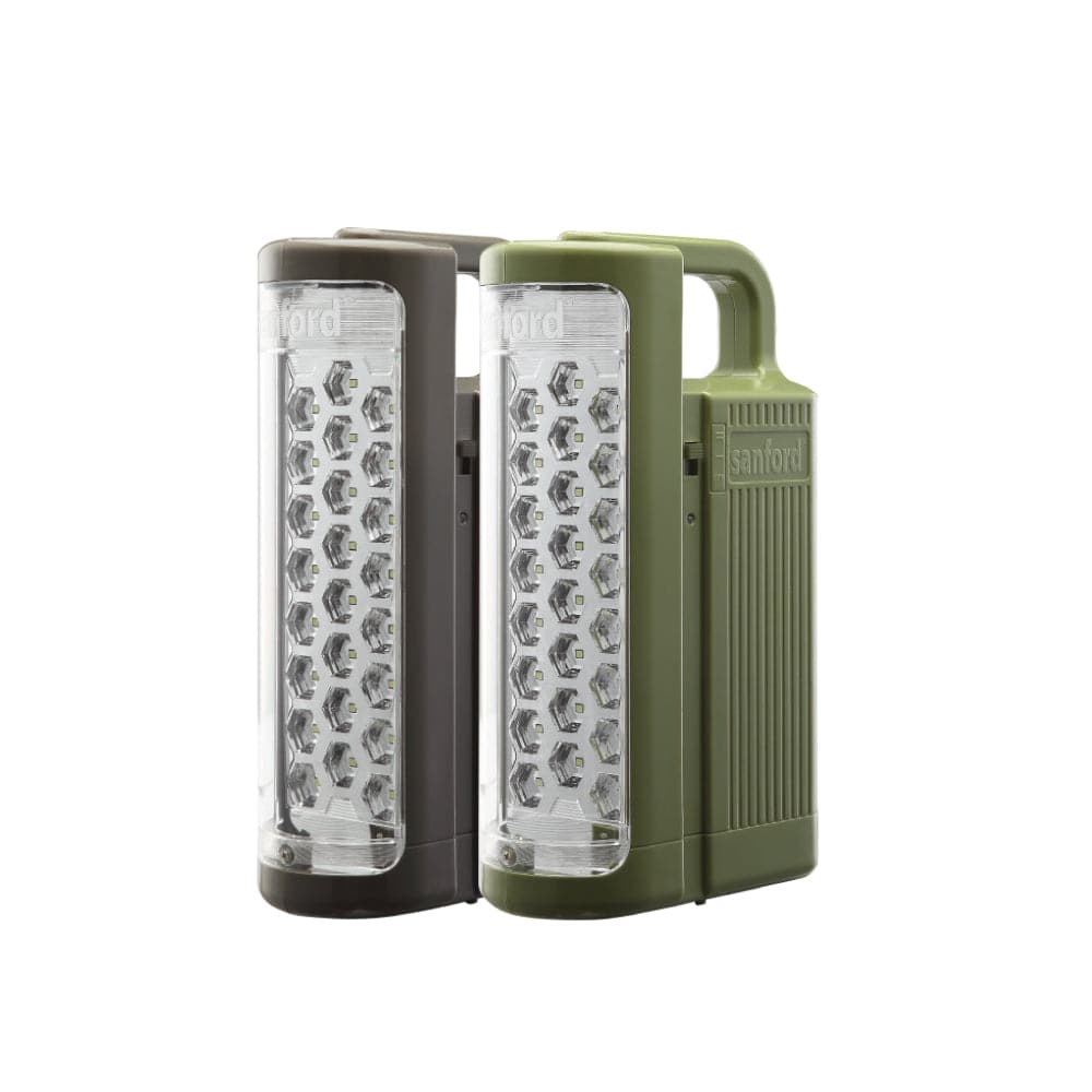 Sanford LED lantern duo showing portable design with handles