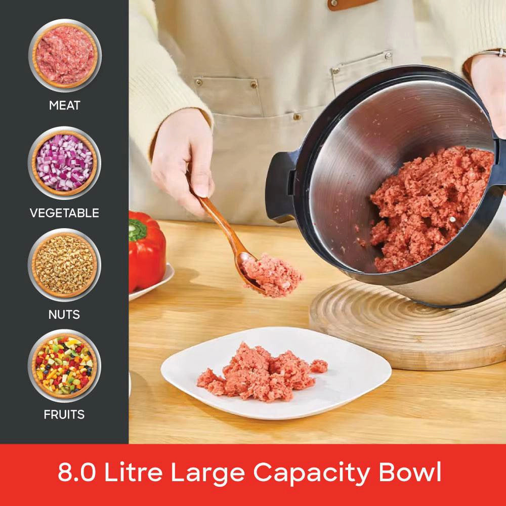 1300W heavy duty food chopper 8L stainless steel bowl 8 blades sanford 6